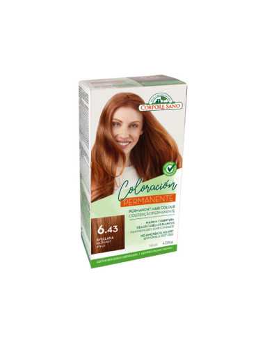 Coloracion permanente 6.43 Tinte Avellana 140ml Corpore Sano