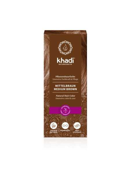 Tinte herbal Castaño Medio 100g Khadi