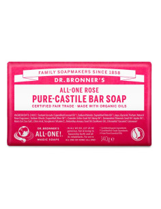 Pastilla de jabon de rosas bio 140g Dr. Bronner's