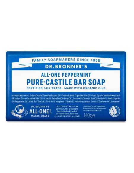 Pastilla de jabon de menta bio 140g Dr. Bronner's