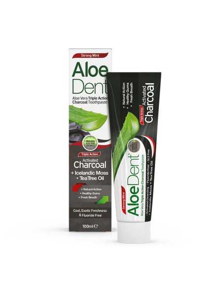 Dentifrico Aloe, Carbon activo, Arbol del te y menta 100ml Aloe Dent Dentifrico Aloe, Carbon activo, Arbol del te y menta 100ml Aloe Dent