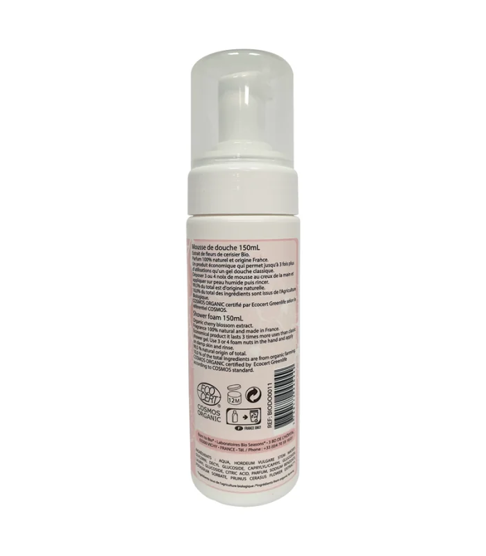 Mousse de ducha Flores de Cerezo-150 ml | Gel Hidratante Natural y Orgánico