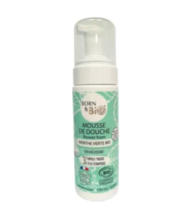 Mousse de ducha Menta Verde orgánica-150 ml | Gel hidratante natural