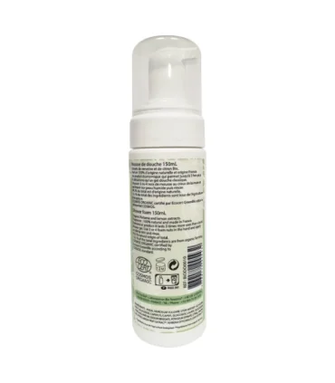 Mousse de ducha orgánico de Verbena y Limón-150 ml | Gel hidratante natural