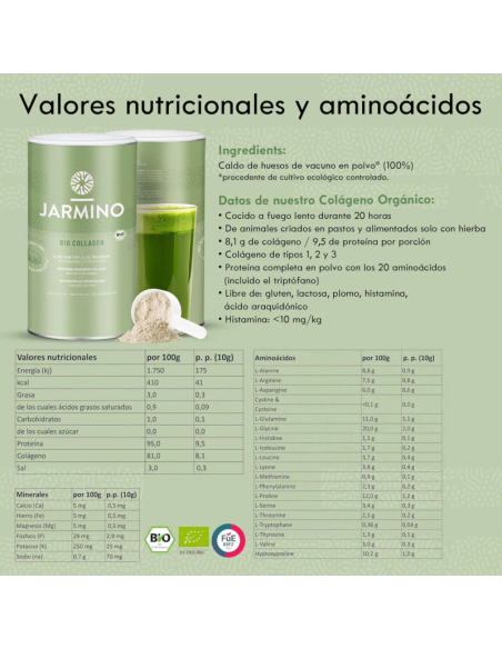 Caldo de huesos-colageno polvo BIO 300g Jarmino