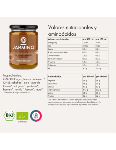 Caldo de Huesos de Ternera Lechal BIO 350ml Jarmino