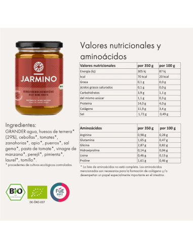 Caldo de Huesos de Ternera BIO 350ml Jarmino