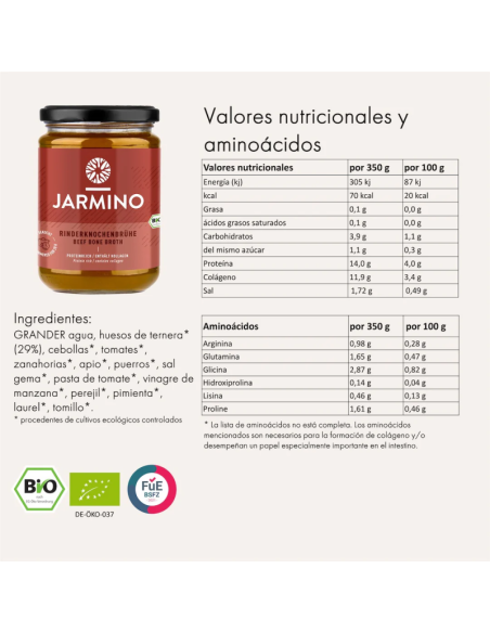 Caldo de Huesos de Ternera BIO 350ml Jarmino
