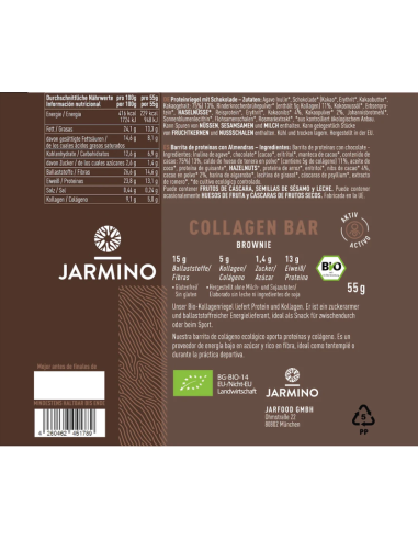 Barrita de Colageno Brownie BIO 12x55g Jarmino
