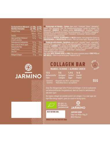 Barrita de Colageno Almendra y Cacao BIO 12x55g Jarmino
