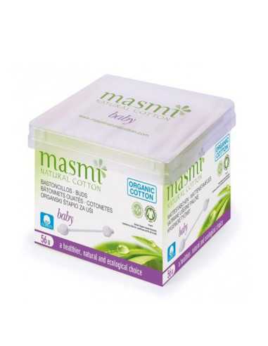 Bastoncillos de algodon para bebe bio 56ud Masmi