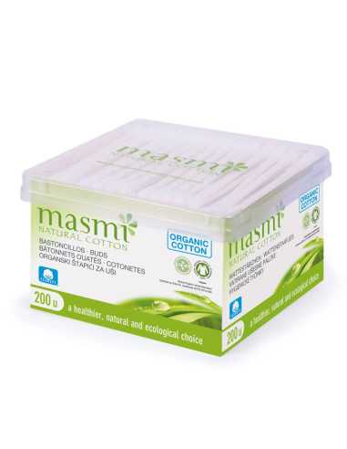 Bastoncillos de algodon bio 200ud Masmi