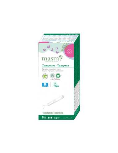 Tampon de algodon super con aplicador bio 14ud Masmi