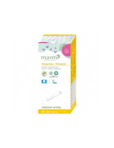 Tampon de algodon regular con aplicador bio 16ud Masmi