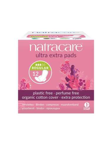 Compresa Ultra Extra Normal con Alas Bio 12 unidades Natracare