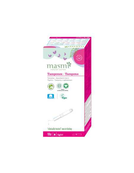 Tampon de algodon light con aplicador bio 18ud Masmi