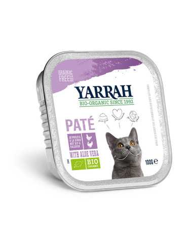 Pate para gatos con pollo y pavo tarrina bio 100g Yarrah