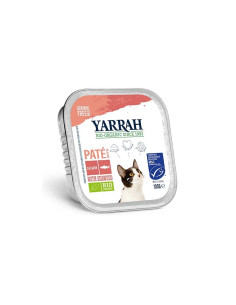 Pate para gatos con salmon tarrina bio 100g Yarrah