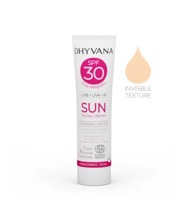 SPF30 Sun con ácido hialurónico-50 ml | Protectores solares con óxido de zinc