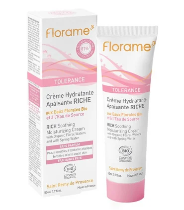 Crema facial hidratación intensa Tolerance-50 ml | Cosmética natural crema hidratante