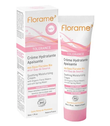 Crema facial hidratante calmante Tolerance-50 ml | Crema hidratante cosmética natural