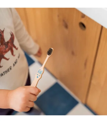 Cepillo de dientes-Madera Haya-niños 3-6 años | Cepillo dientes infantil natural