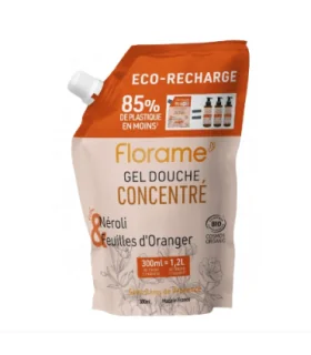Eco-recarga gel de ducha concentrado-Neroli y Hojas de Naranja-300 ml | Recarga natural