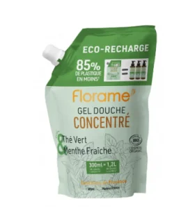 Eco-recarga Gel de ducha concentrado-Té Verde y Menta Fresca-300 ml | Recarga natural