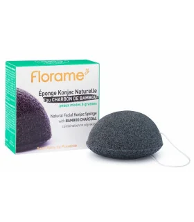Esponja Konjac Natural al Carbón de Bambú para pieles mixtas a grasas | Esponja limpieza facial konjac