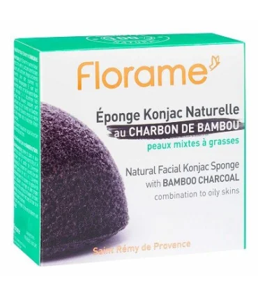 Esponja Konjac Natural al Carbón de Bambú para pieles mixtas a grasas | Esponja limpieza facial konjac