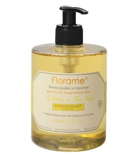 Jabón de manos líquido desinfectante de Limón y Árbol del Té-500 ml | Jabón manos natural