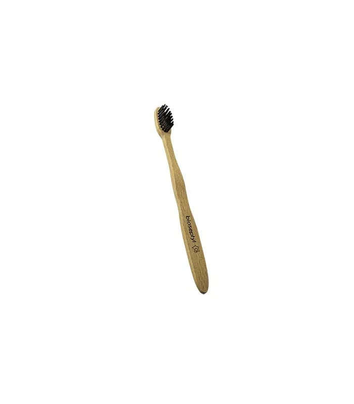 Cepillo de dientes de madera de haya soft negro