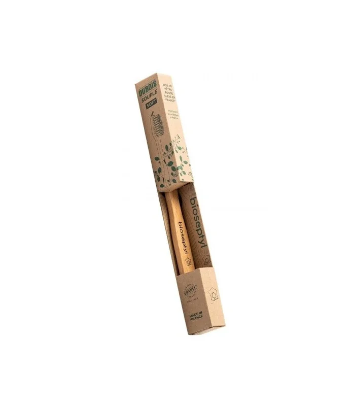 Cepillo de dientes de madera de haya soft negro