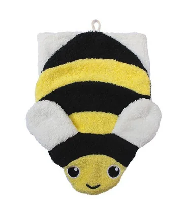 Manopla de algodón orgánico abeja grande