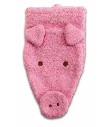 Manopla de algodón orgánico cerdito grande | Certificación gots