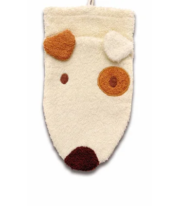 Manopla de algodón orgánico perro grande