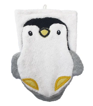 Manopla de algodón orgánico pingüino | Certificación gots