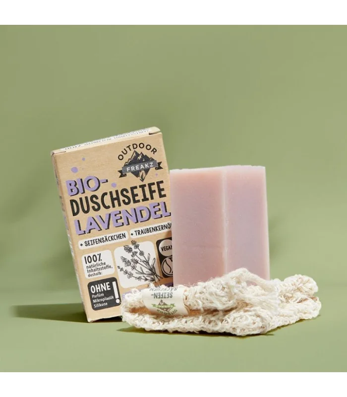 Jabón de ducha Sólido Lavanda + Bolsa Sisal | Jabón ducha natural