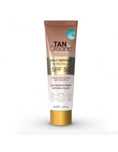Protector solar facial SPF 50 con color-50 ml | Crema solar bio