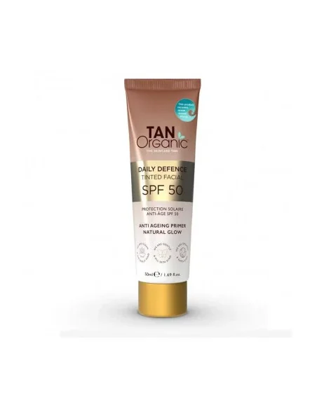 Protector solar facial SPF 50 con color-50 ml | Crema solar bio
