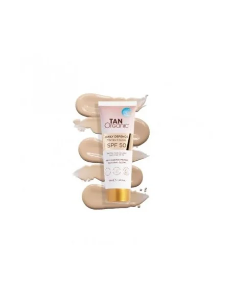 Protector solar facial SPF 50 con color-50 ml | Crema solar bio