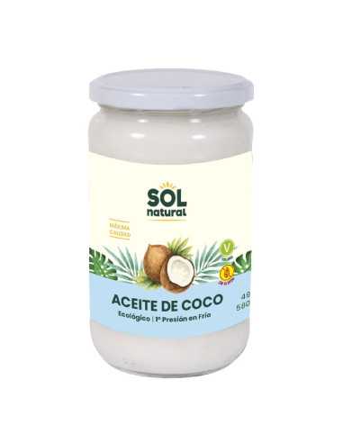 Aceite de coco virgen extra bio 580ml Sol natural