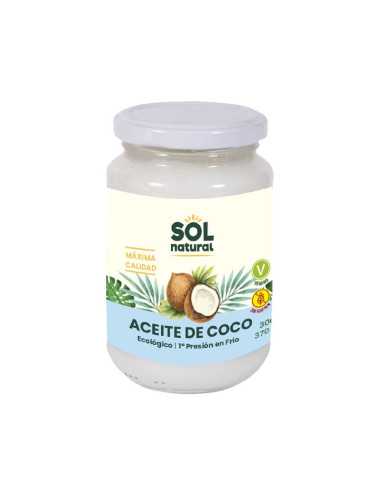 Aceite de coco virgen extra bio 370ml Sol Natural