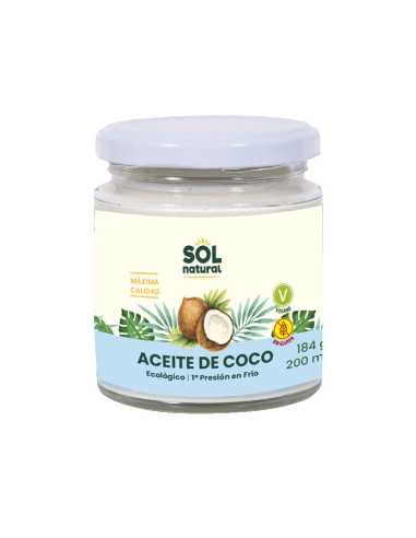 Aceite de coco virgen extra bio 200ml Sol Natural