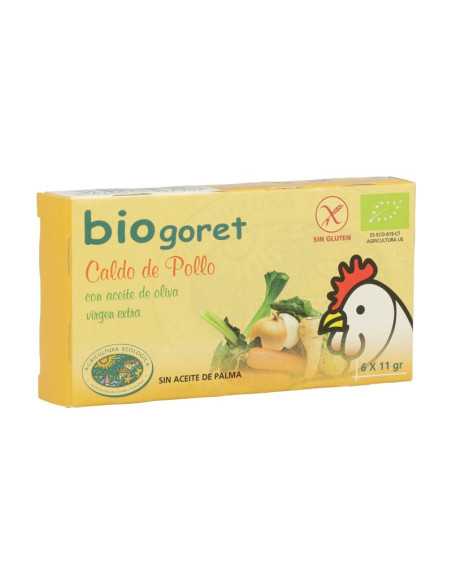Caldo de pollo con verduras en cubitos bio 6x11g BioGoret