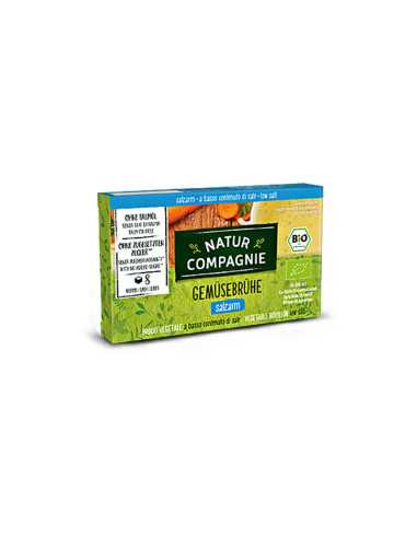 Caldo vegetal bajo en sal Bio 8x11g cubitos Natur Compagnie