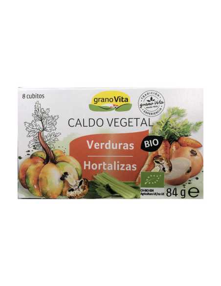 Caldo vegetal de verduras Bio 8 cubitos Granovita