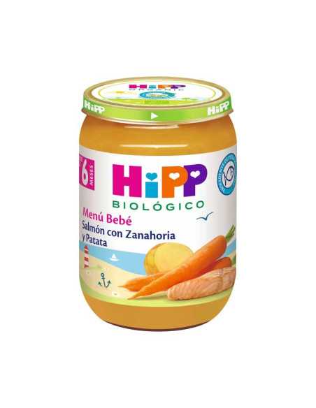 Tarrito de salmon con zanahoria y patata Bio +6M 190 g Hipp