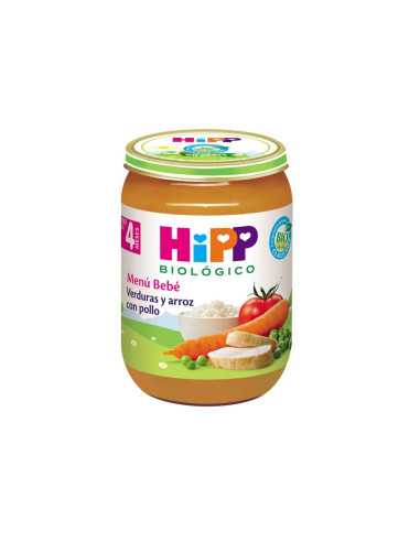 Tarrito de verduras y arroz con pollo Bio +4M 190g Hipp