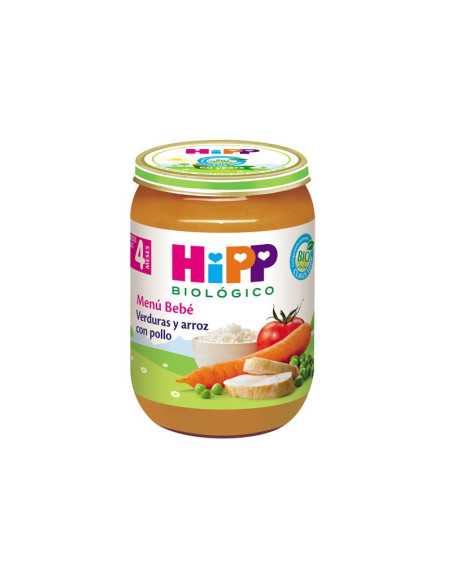 Tarrito de verduras y arroz con pollo Bio +4M 190g Hipp